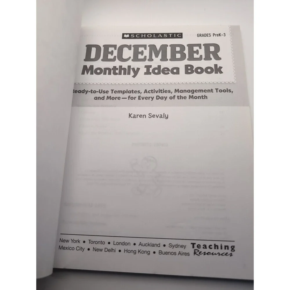 Monthly Idea Book Ser.: December Monthly Idea‎ Book by Karen Sevaly (2013, Trade
